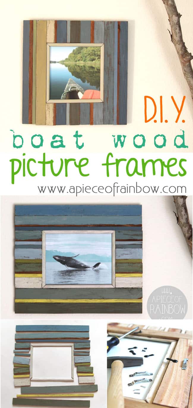 DIY picture frame from fence wood - apieceofrainbow.com