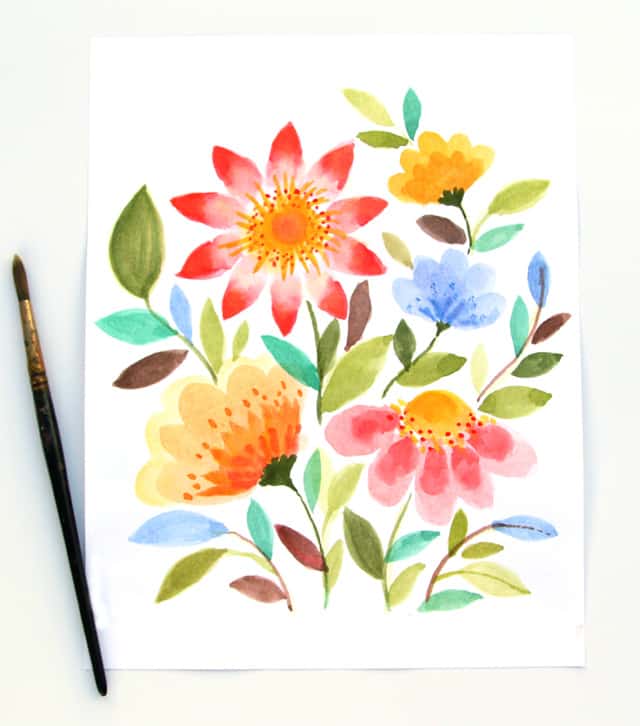 paint watercolor flowers-a piece of rainbow