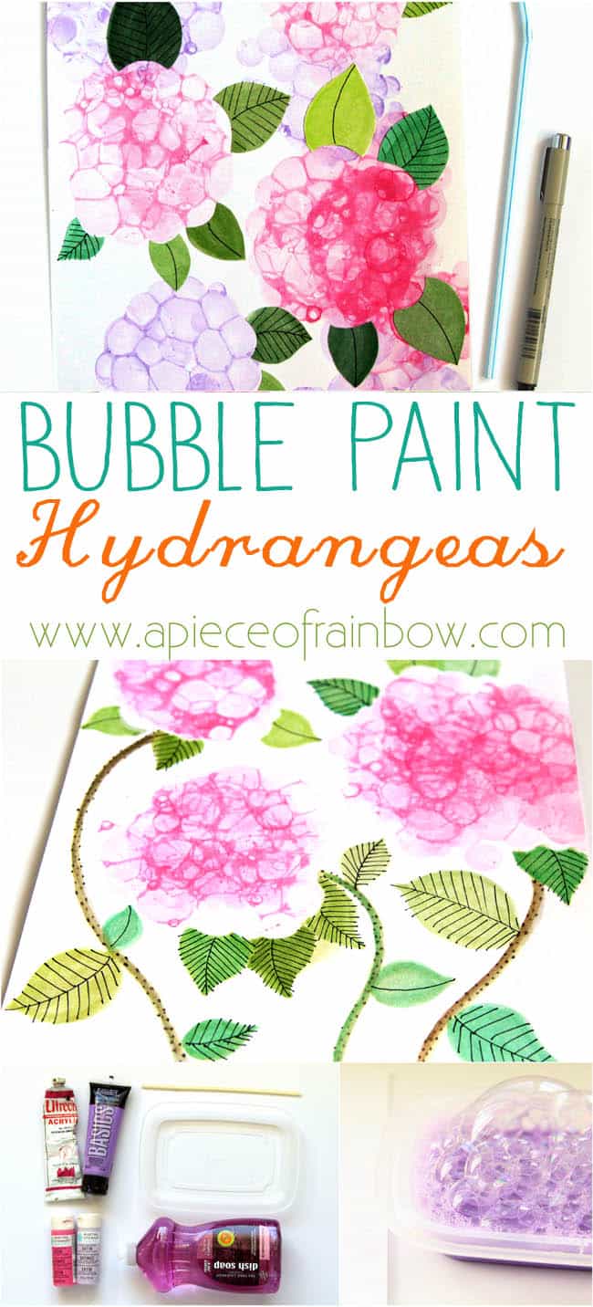 Make Bubble Paint Flower Hydrangeas A Piece Of Rainbow