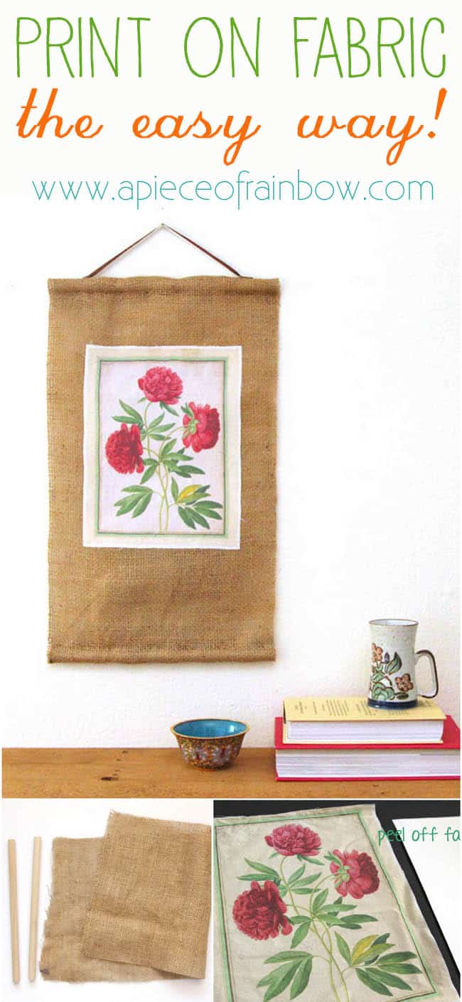 How to print on fabric and make burlap scroll | A Piece Of Rainbow Blog