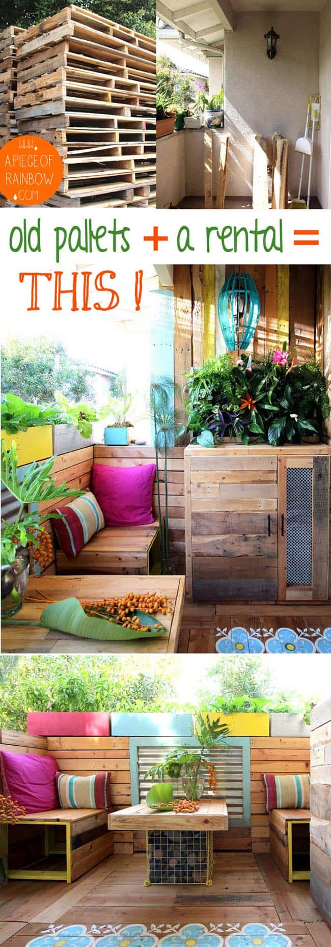 Build a stunning tropical outdoor room with pallets 