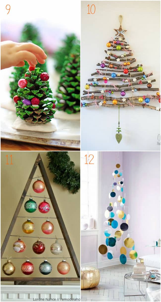 38 inspiring alternative Christmas Tree ideas to DIY this holiday! From candy canes, pine cones, to paper and pallets, these great tutorials are must-sees! - A Piece Of Rainbow Blog