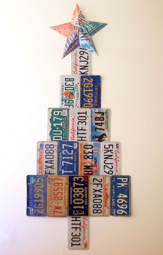 add star to license plate christmas tree 