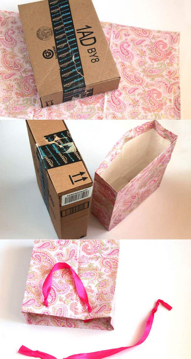 Never seen before! Easiest & fastest DIY gift bag from any paper! Great hack for Christmas, birthdays, Mother's day, or any special occasions! - A Piece of Rainbow #holiday #gift #giftwrap #giftwrapping #diy #christmas #christmasgift #christmasideas #thanksgiving #recycle #reuse #kraftpaper #crafts #crafting #craftsforkids #papercraft #giftbag #valentinesday #mothersday #birthday #partyideas #recycle #upcycle