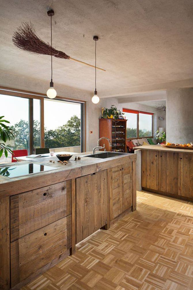 modern farmhouse pallet kitchen  