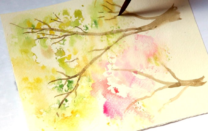 spring-tree-watercolor-painting-apieceofrainbow (11)