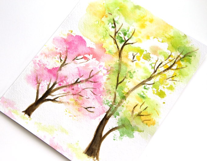 spring-tree-watercolor-painting-apieceofrainbow (6)