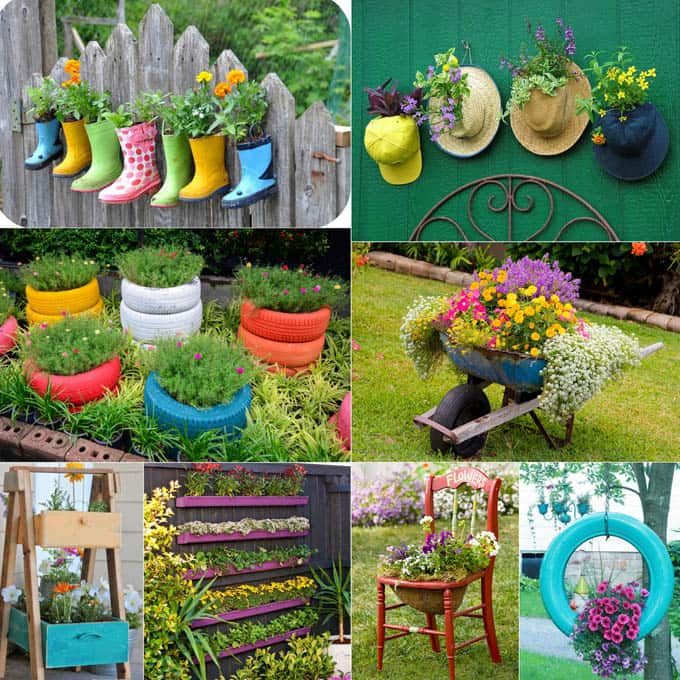 32 most creative and unique planter tutorials! How to make your own plating containers from from up-cycled and re-purposed objects and materials! - A Piece Of Rainbow Blog