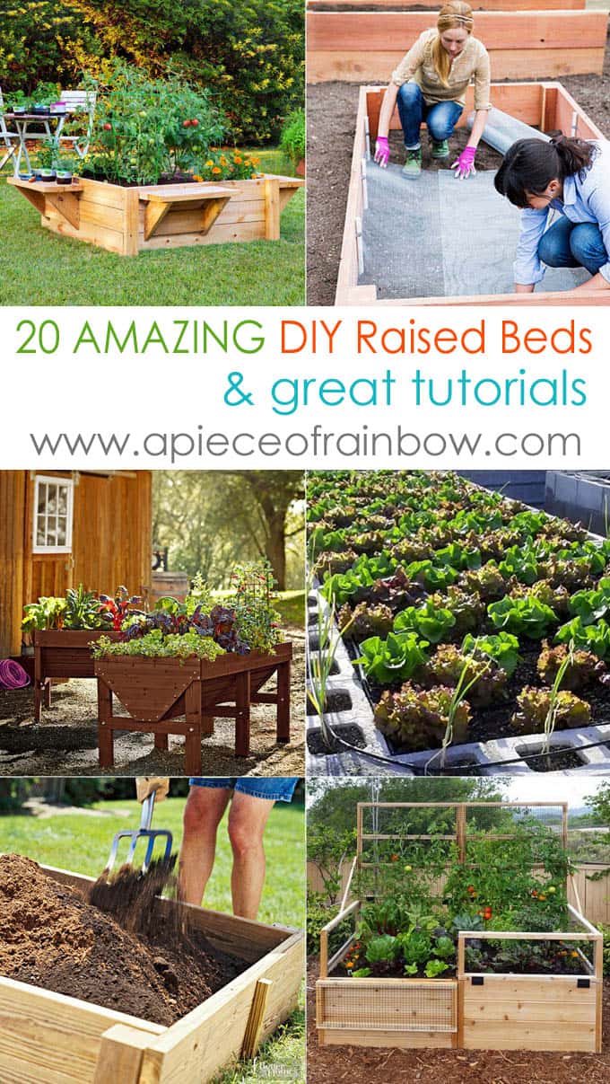 20 most amazing raised bed gardens, from simple wood raised beds to many creative variations.  