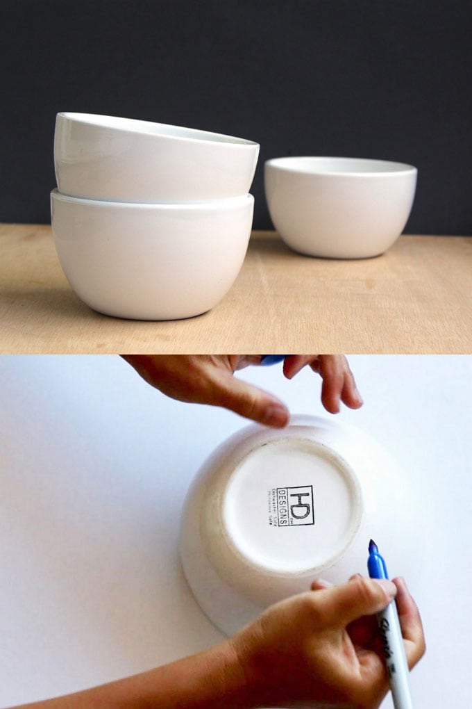 white ceramic bowls