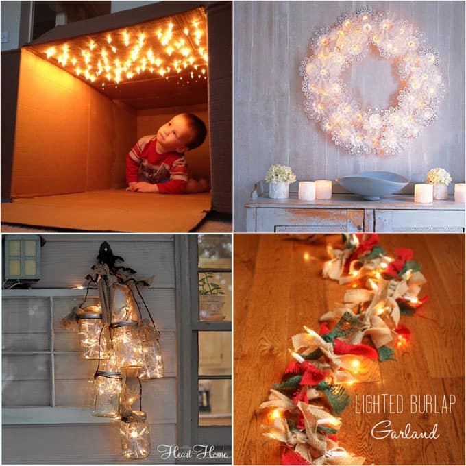 18 magical ways to use string lights to add warmth and beauty to your home: great ideas for holiday decorations and everyday cheer! - A Piece Of Rainbow