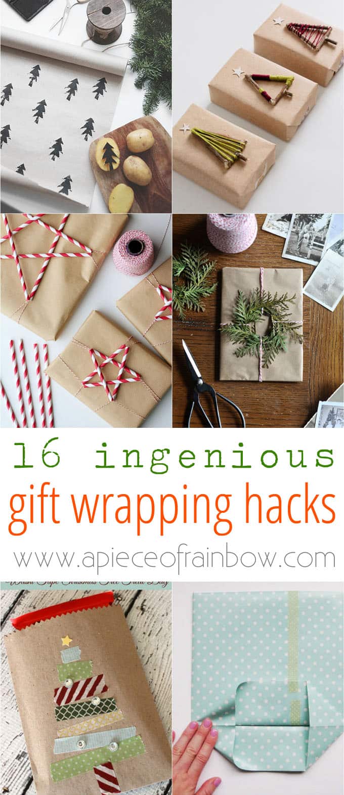 16 Christmas gift wrapping ideas & best hacks on how to make beautiful free gift wraps & easy gift bags in minutes with up-cycled materials! 