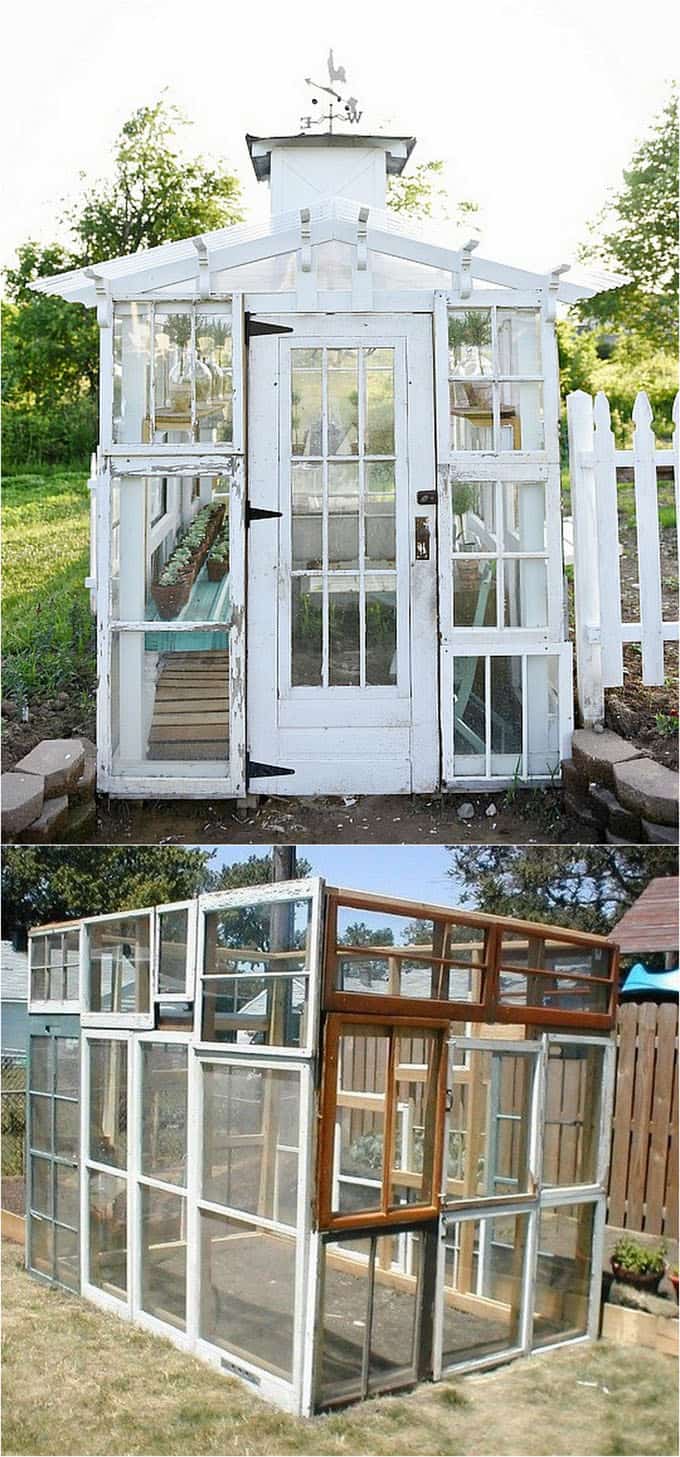 12 amazing DIY sheds : how to create beautiful backyard offices, studios and greenhouses with reclaimed windows and other materials. - A Piece Of Rainbow