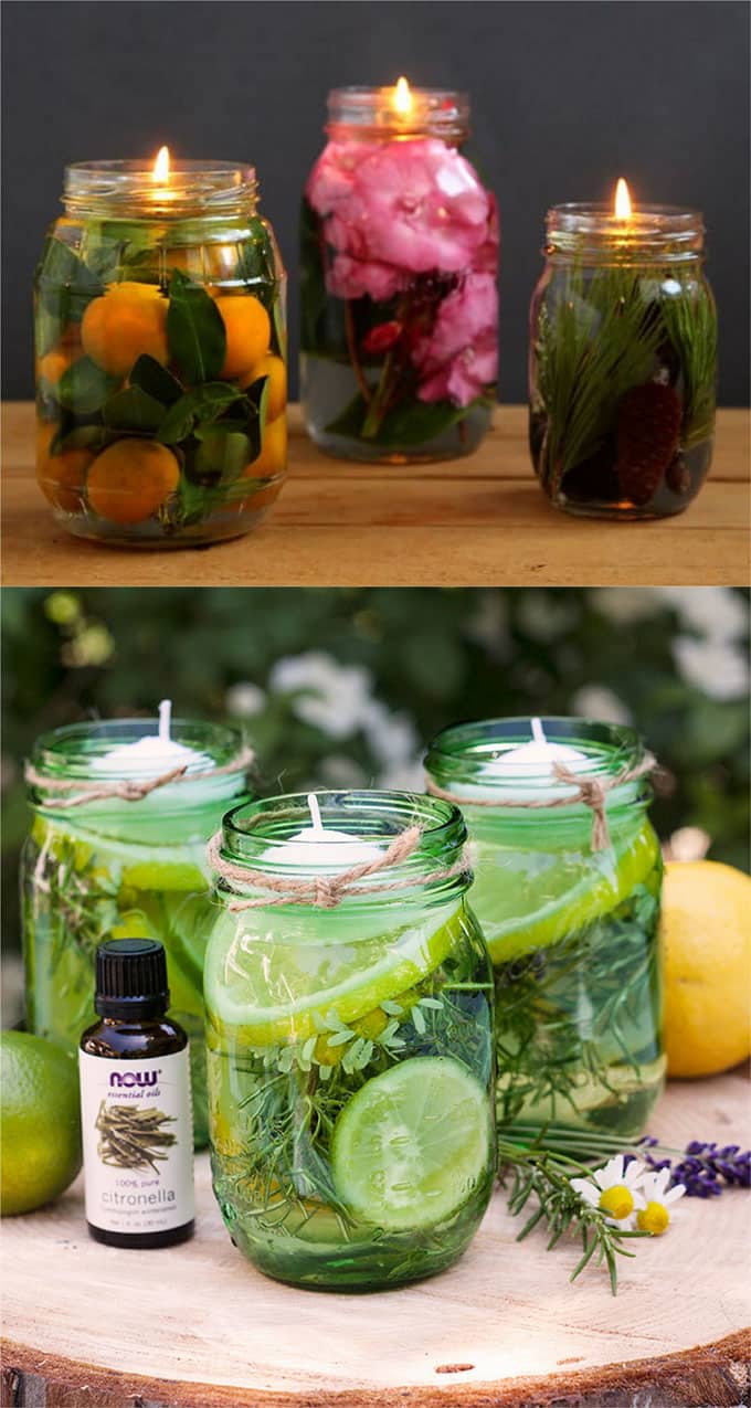 DIY botanical mason jar lanterns