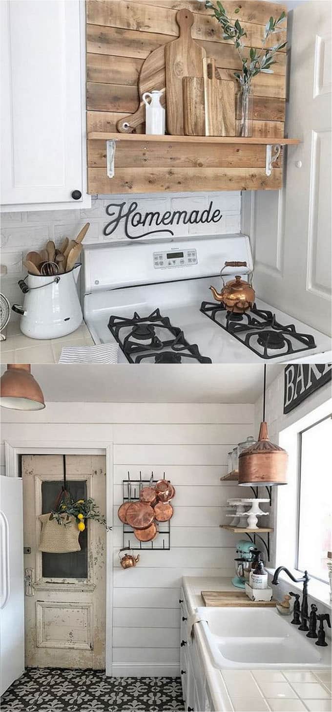 shiplap wall in the farmhouse kitchen, fixer upper style