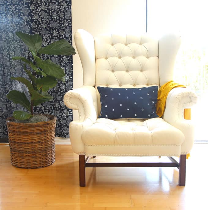 How To Paint Upholstery - The Treasured Home