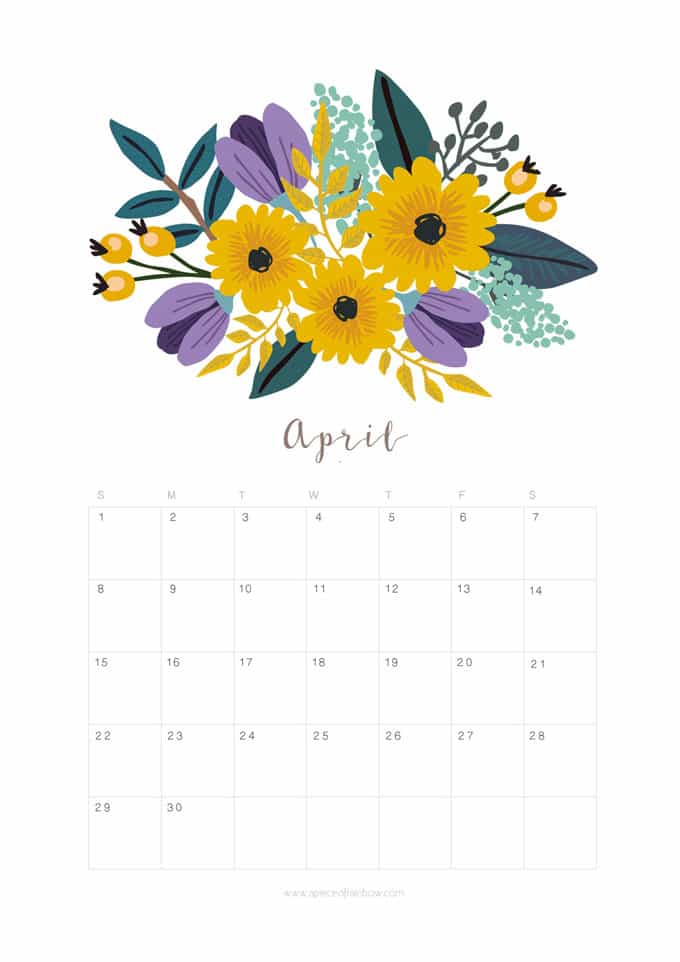 Free printable April 2018 calendar and monthly planner with lovely flower designs for you to download! Check out all our free 2018 monthly calendars with unique beautiful designs from floral, to modern and minimal!