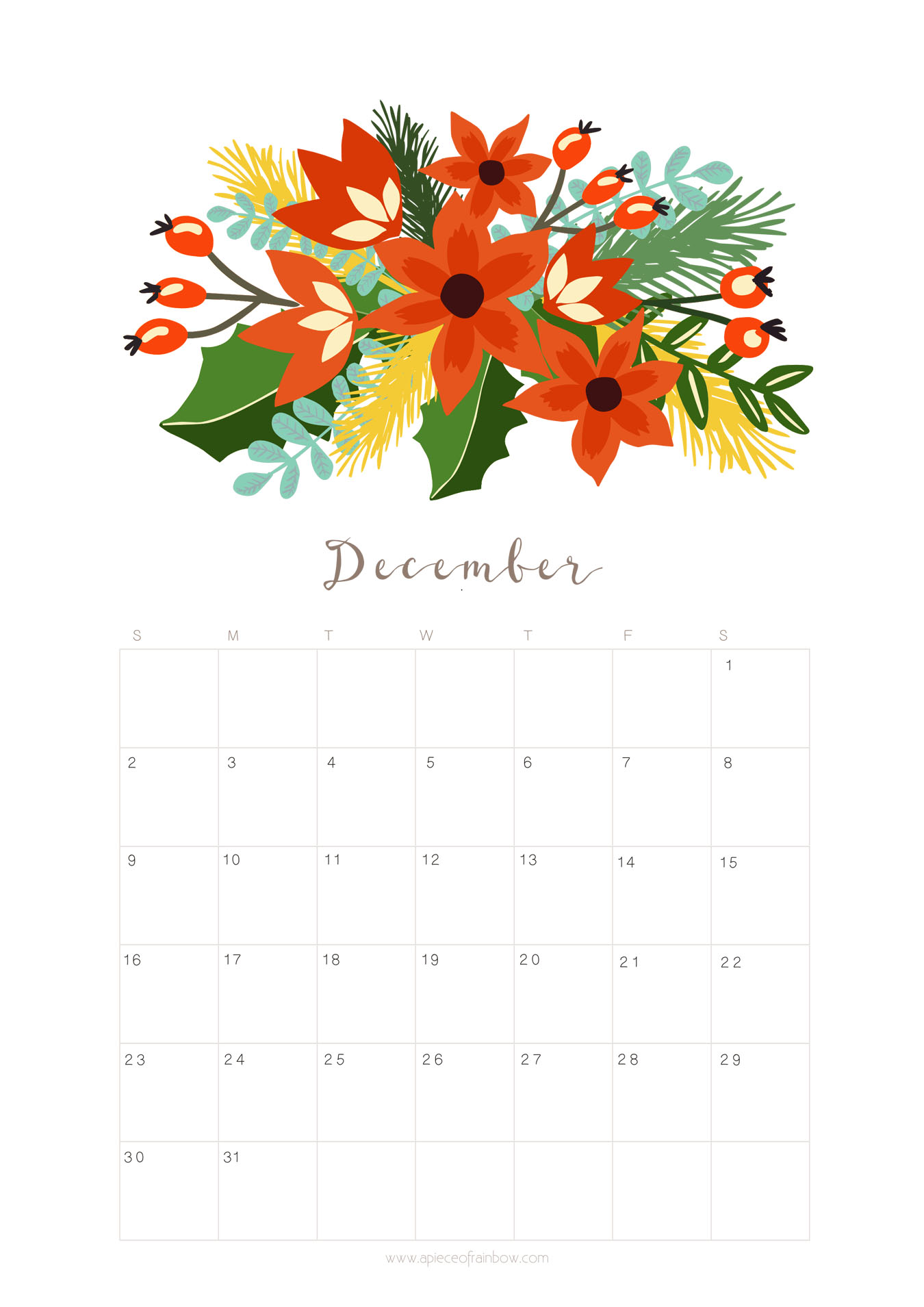 printable-december-2018-calendar-monthly-planner-floral-design-a