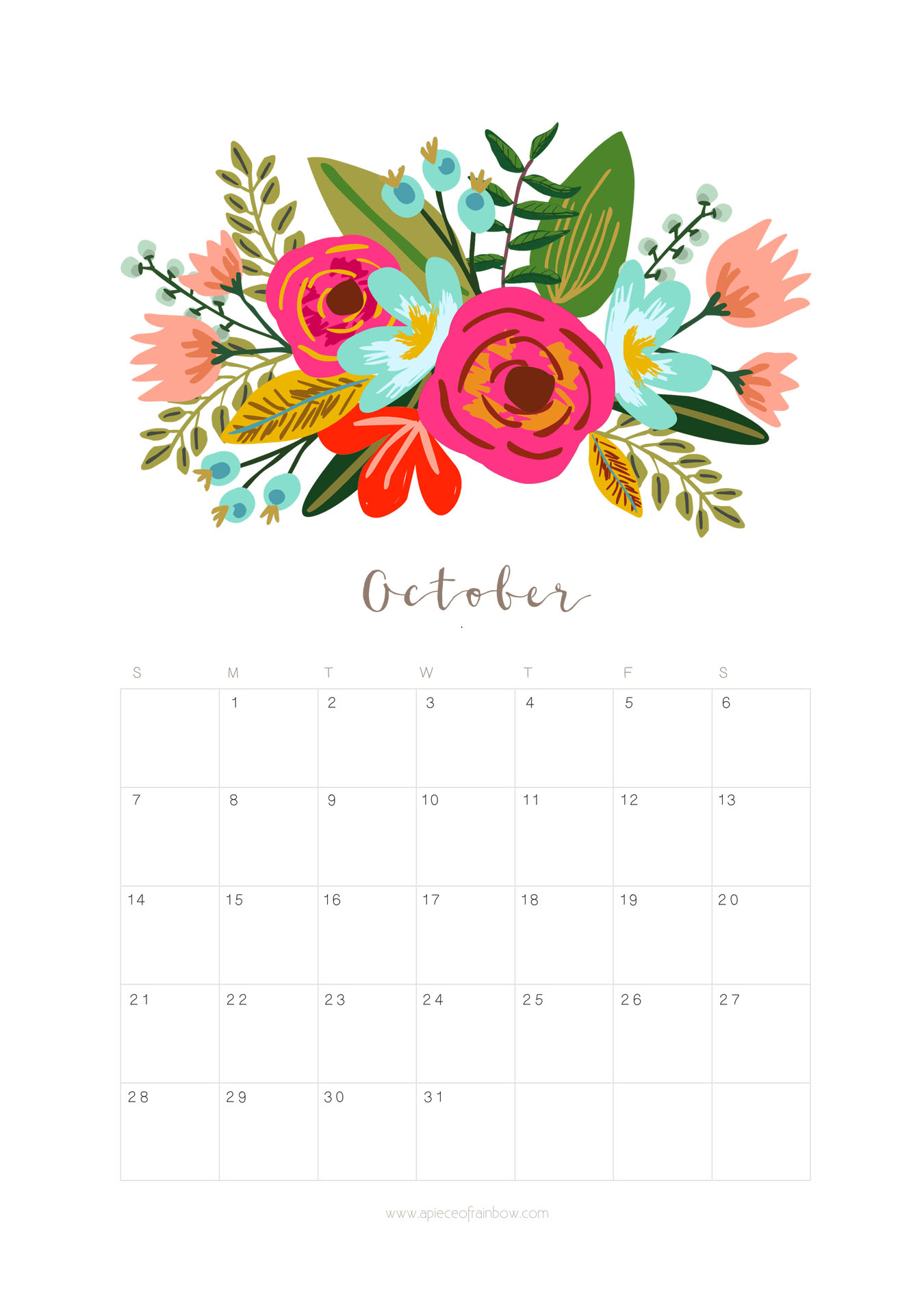 printable-october-2018-calendar-monthly-planner-floral-design-a