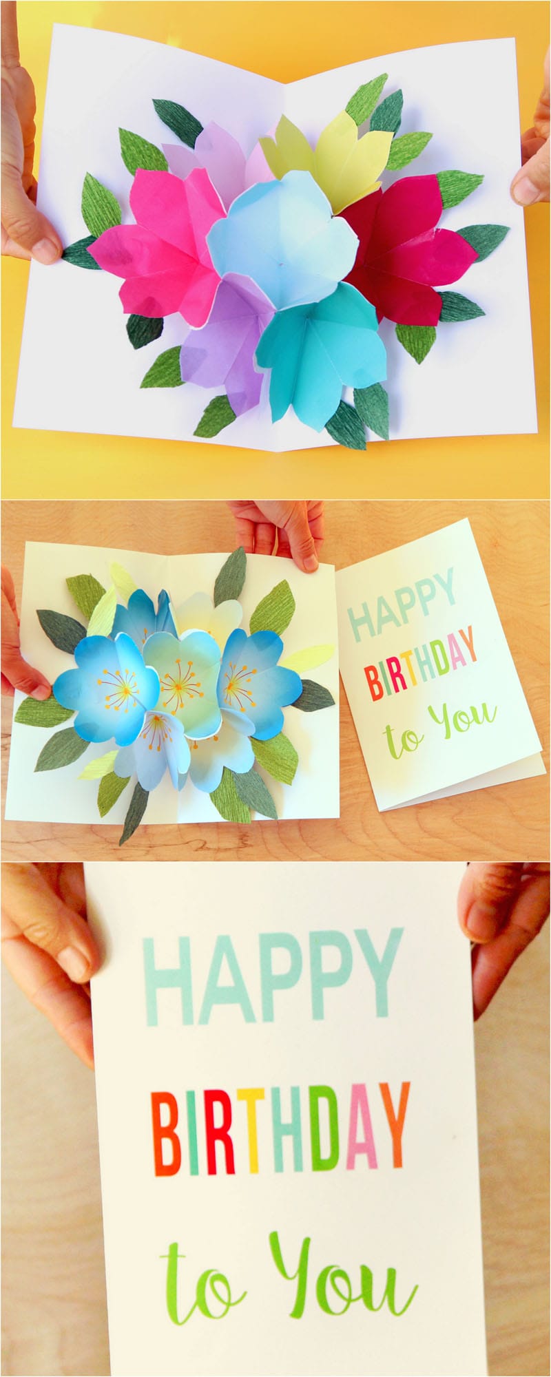Free Printable Happy Birthday Card with Pop Up Bouquet - A Piece Intended For Happy Birthday Pop Up Card Free Template