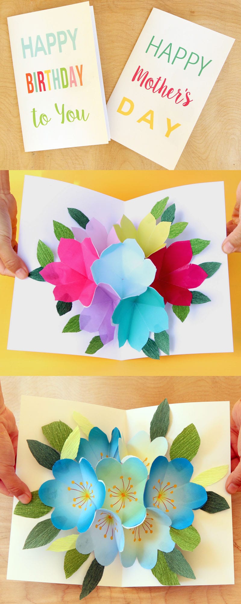 Free Printable Happy Birthday Card with Pop Up Bouquet - A Piece Regarding Pop Up Card Templates Free Printable