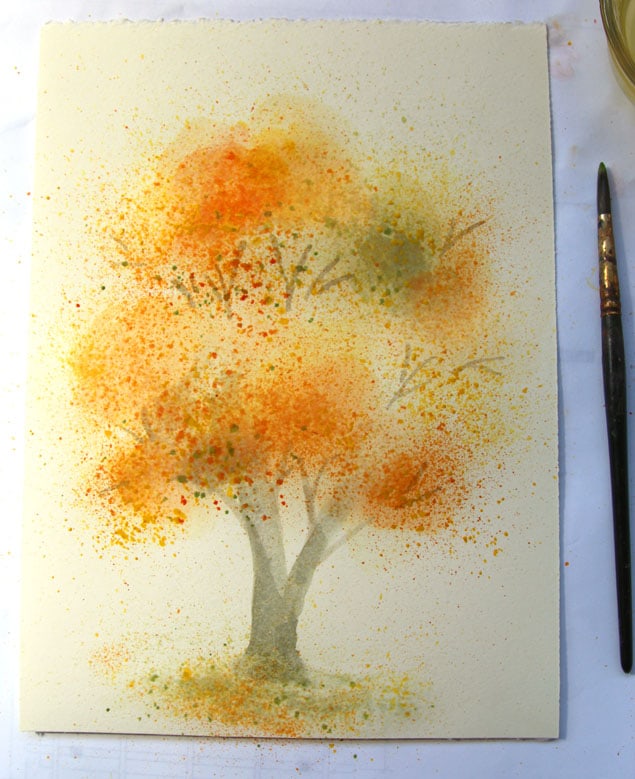 Easy Watercolor Painting Tree With Fall Colors A Piece Of Rainbow - How To Paint A Tree With Watercolor Easy