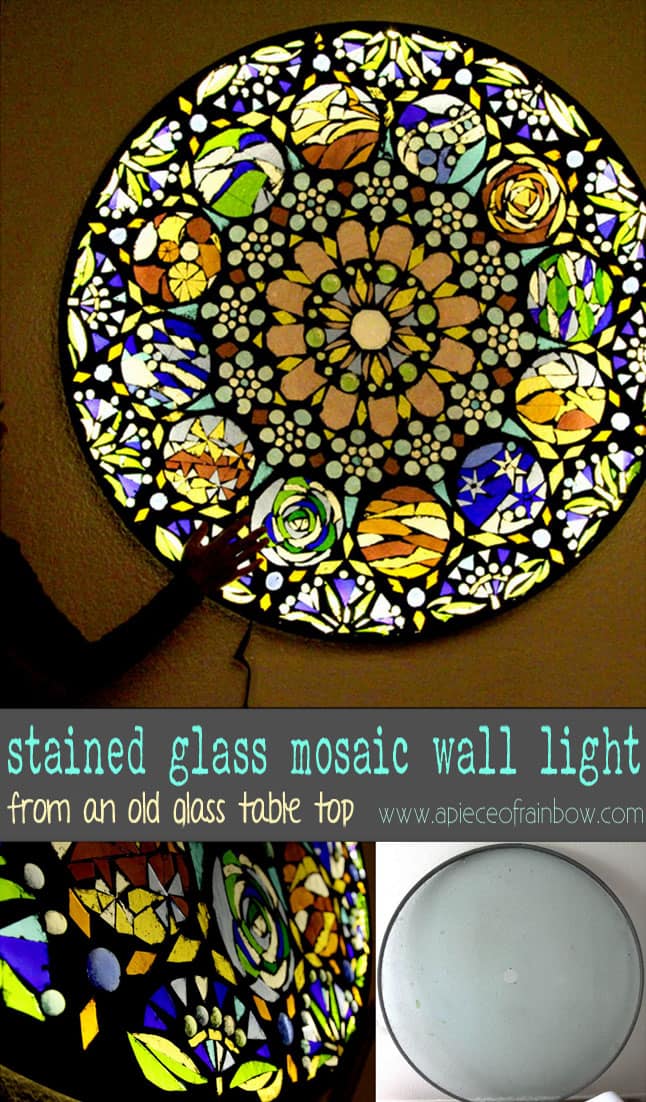 How To Make Stained Glass Mosaic Wall Light, How To Make A Glass Mosaic Table Top