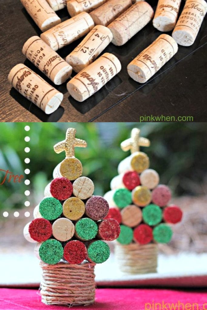 DIY  Wine Cork Christmas Trees