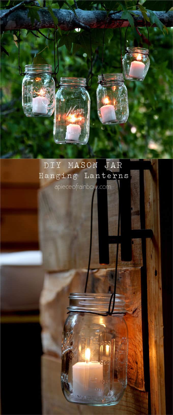 Magical DIY Hanging Mason Jar Lights (Easiest Ever) - A Piece Of Rainbow