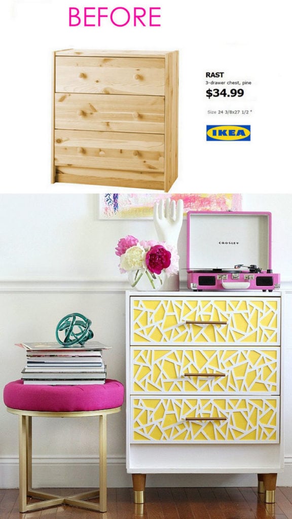Ikea dresser becomes mid-centry modern glam