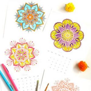 12 gorgeous mandala coloring pages: free Printables plus 5 best tips on how to color beautiful mandalas! Use them as wall decor or turn them into your own hand colored mandalas monthly calendar!