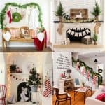 100+ best Christmas decorating ideas for your home: easy DIY decorations for house entry, living room, fireplace, staircase, kitchen, bedroom, etc!