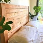 Build a beautiful wood DIY headboard: detailed tutorial & free plans for twin, queen & king size headboard. Lots of tips on woodworking & natural finishes. A Piece of Rainbow