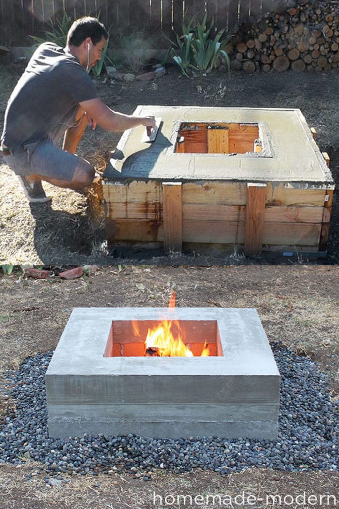 DIY concrete fire pit table