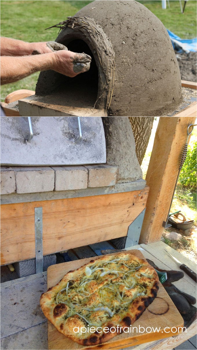 pizza from DIY wood fired outdoor pizza oven, aka cob / earth oven