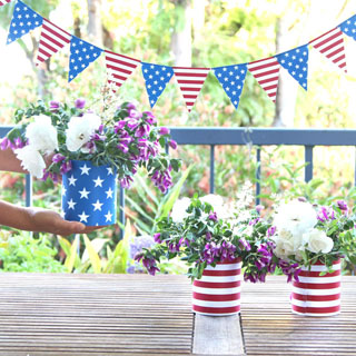 stars and stripes blue red white american flag inspired july 4th decorations table centerpiece vases part decor