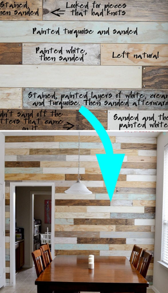 add colors to a plank wood wall 