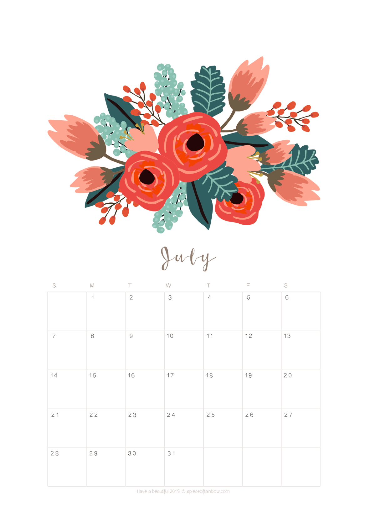 printable-july-2019-calendar-monthly-planner-2-designs-flowers