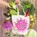 DIY a blank canvas tote bag into a beautiful gift! Download free floral design & learn to use Cricut Easypress & iron-on vinyl to customize fabrics easily. - A Piece of Rainbow