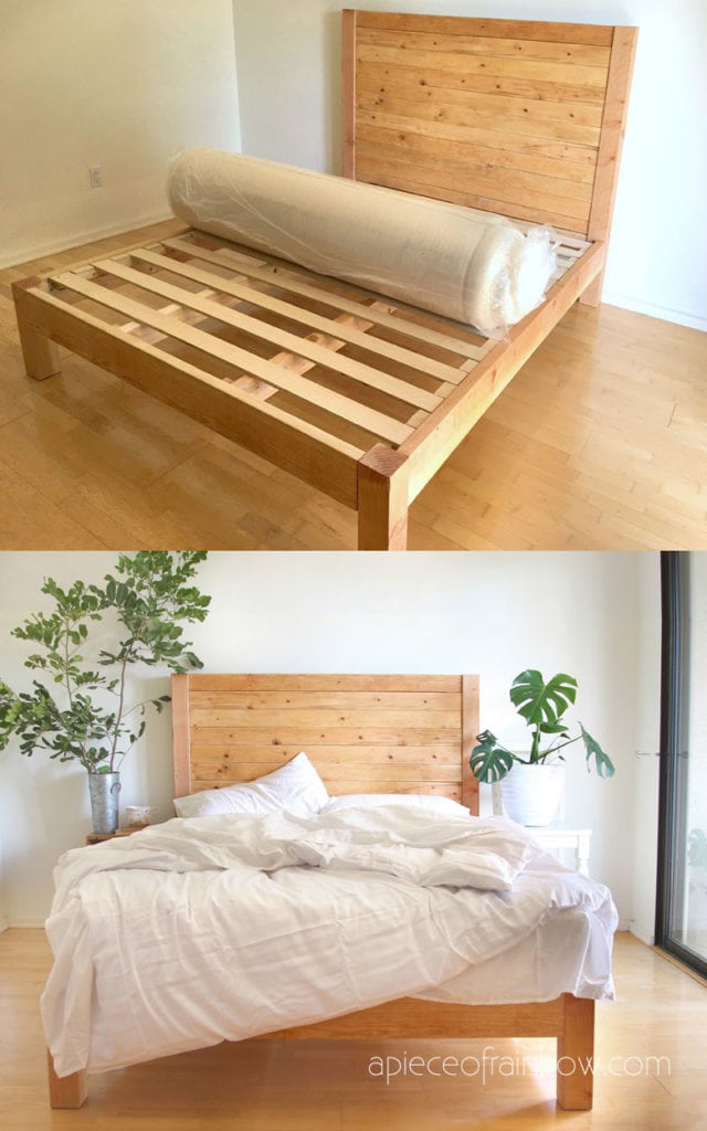 Diy Bed Frame Wood Headboard 1500, King Size Wood Bed Frame With Headboard And Footboard