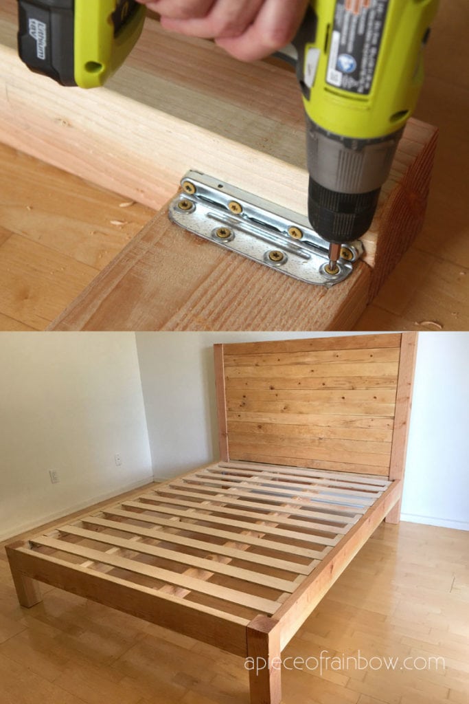 Diy Bed Frame Wood Headboard 1500, How To Connect A Wooden Headboard Metal Bed Frame