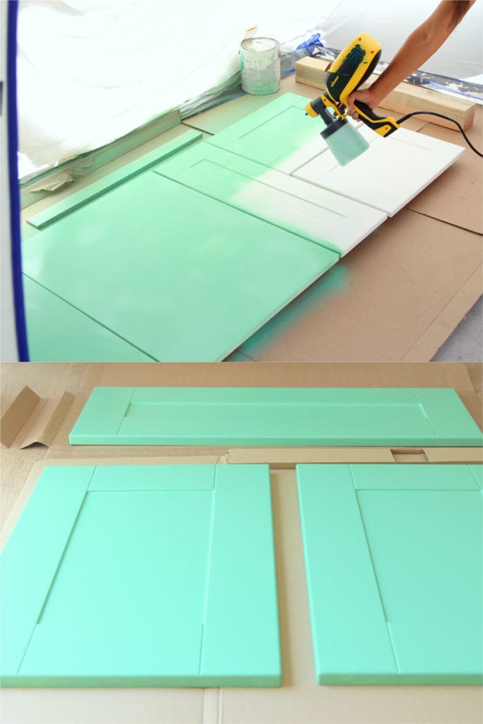 spray painting kitchen cabinets