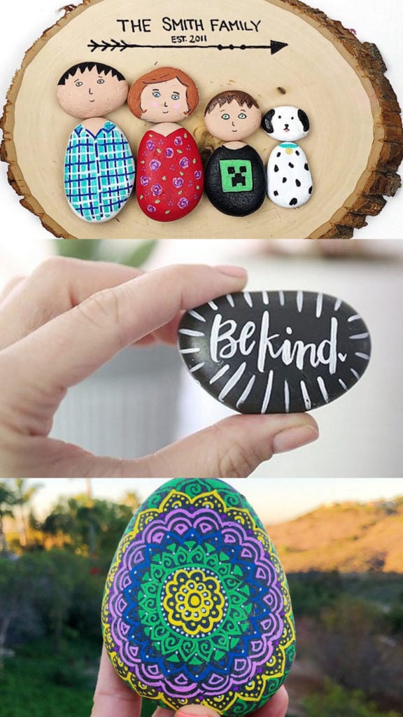 15 best painted rock ideas: creative arts & crafts for kids & family. DIY home garden decorations & gifts by painting beautiful designs on stones & pebbles!