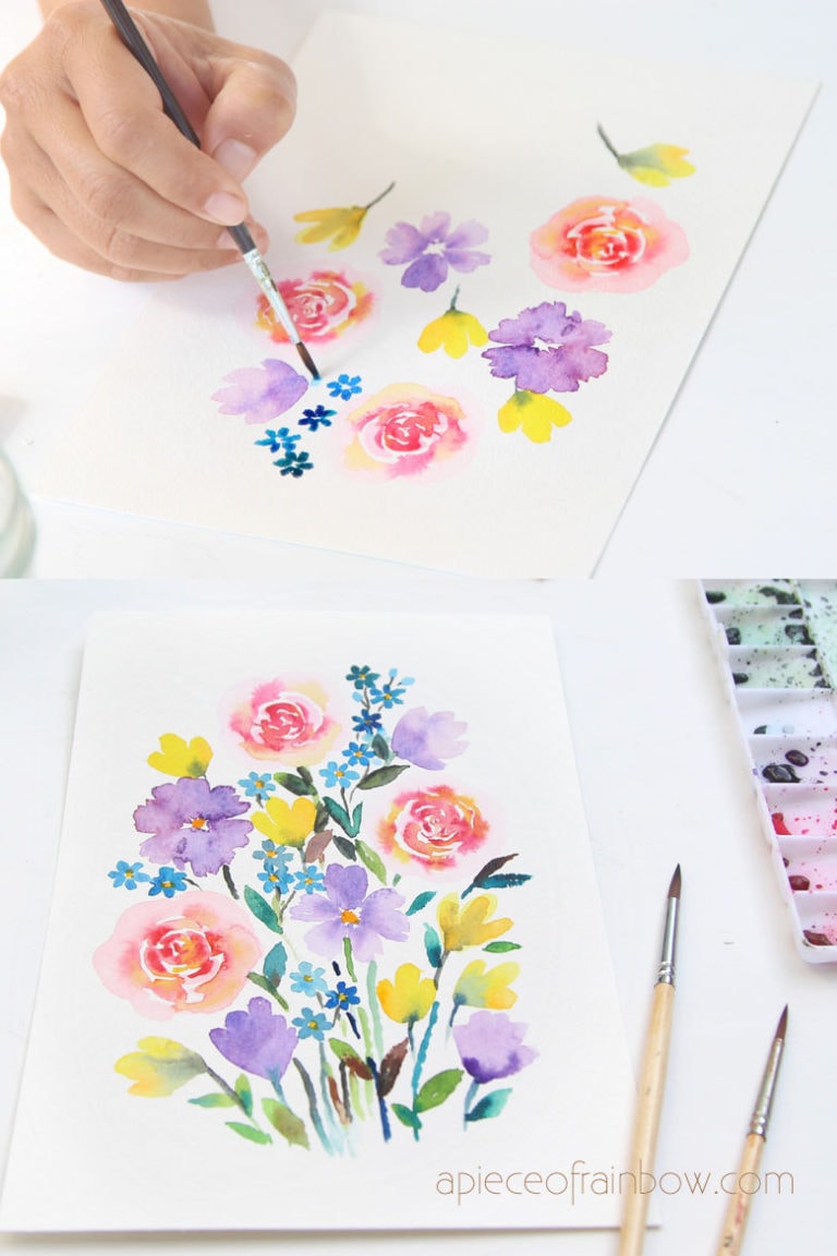 30 Minute Beautiful Watercolor Flower Painting Tutorial - A Piece Of ...
