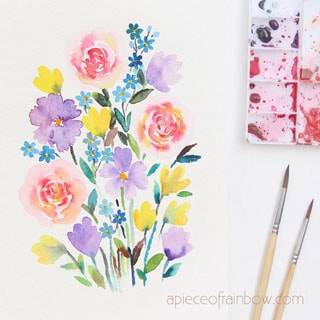 Make a beautiful watercolor flower painting in 30 minutes! Easy tutorial & video for beginners. Lots of tips & techniques to paint loose floral watercolors.