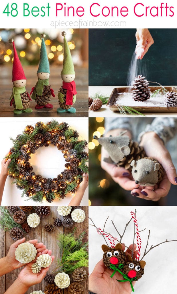 Beautiful DIY pine cone crafts for kids & adults! Best ideas to make free pinecone decorations & easy gifts from spring to fall & Christmas! 