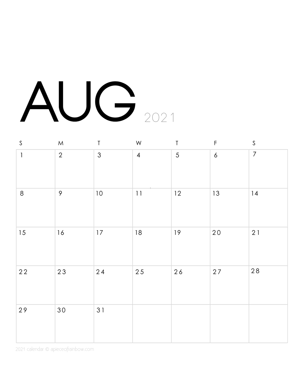 printable august 2021 calendar monthly planner 2 designs flowers modern a piece of rainbow