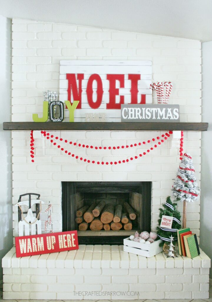Decorate with painted Christmas wood signs