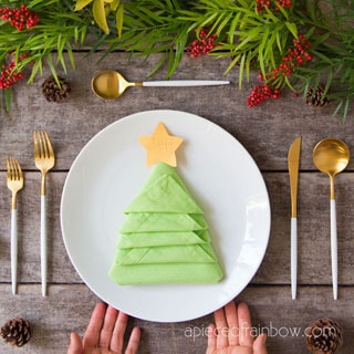 2D & 3D Christmas tree napkin folding in 2 minutes! Best Christmas table setting decoration ideas & easy holiday crafts for kids & family!