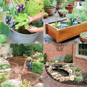 best DIY pond ideas & tutorials, from easy kits for small garden & patio water feature to beautiful backyard waterfall with plants & fish